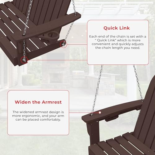 Savannah 4ft Outdoor HDPE Farmhouse Hanging Porch Swing - Image 5