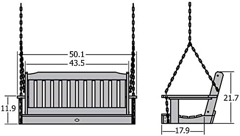 Highwood Lehigh Porch Swing, 4 Feet, Woodland Brown - Image 7