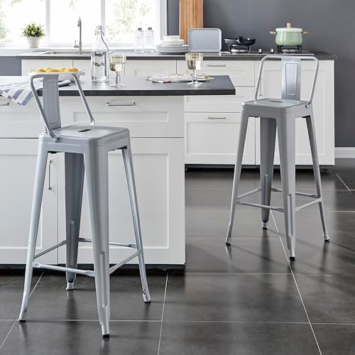 AC Pacific 30” Metal Barstool Set of 2 – Country Rustic Style - Image 2