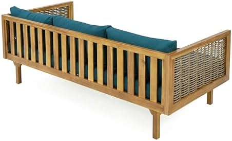 Merax 67.5" Outdoor Patio Daybed 3 Seater Sofa Bed, Acacia Wood Frame - Image 7