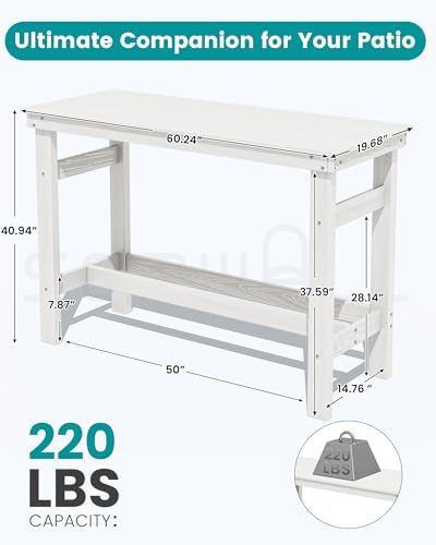 SERWALL 41" HDPE Outdoor Bar Table - Image 5