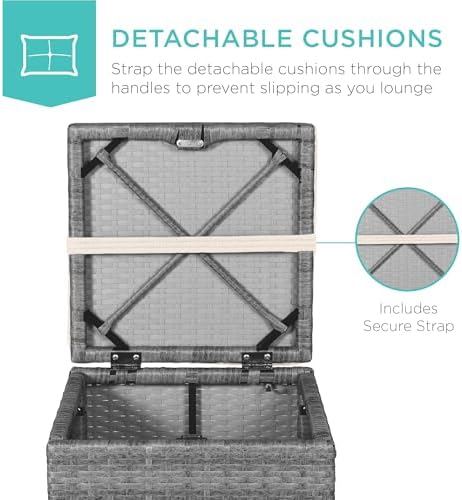 Best Choice Products Set of 2 Wicker Ottomans, Additional Seating, Side Table - Image 5
