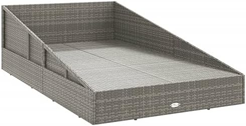 2-Person Outdoor Daybed with Gray PE Rattan, 4 Seat Cushions and 2 Pillows - Image 6