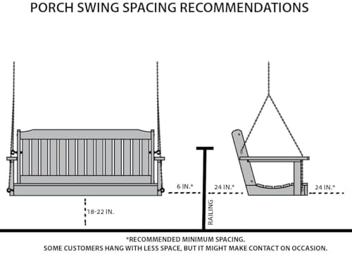 Amish Casual Heavy Duty Mission Treated Porch Swing, Unfinished, 8Ft Chains - Image 2