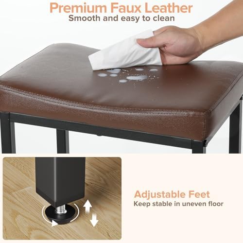 Compact 24 Inch Counter Height Bar Stools Set of 3 - Image 4