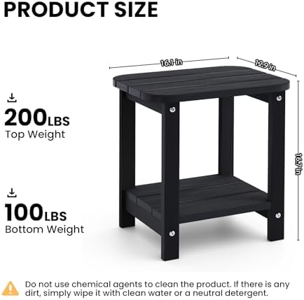 2-Tier Outdoor Side Table, Patio End - Image 3