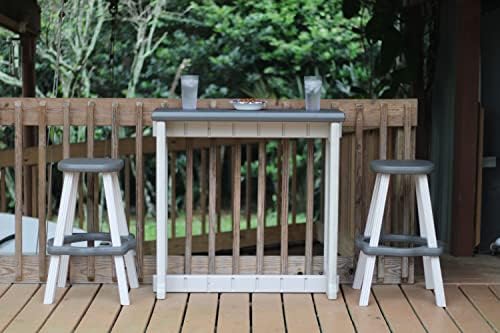 Single Bar Set Includes 2 Barstools Deep Grey Top & Warm Grey Base Ideal - Image 2