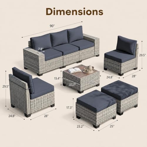 Outdoor Patio Furniture Set PE Wicker Rattan Outdoor Sectional Sofa - Image 4