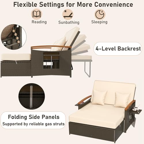 RELAX4LIFE Wicker Patio Outdoor Daybed - Image 4