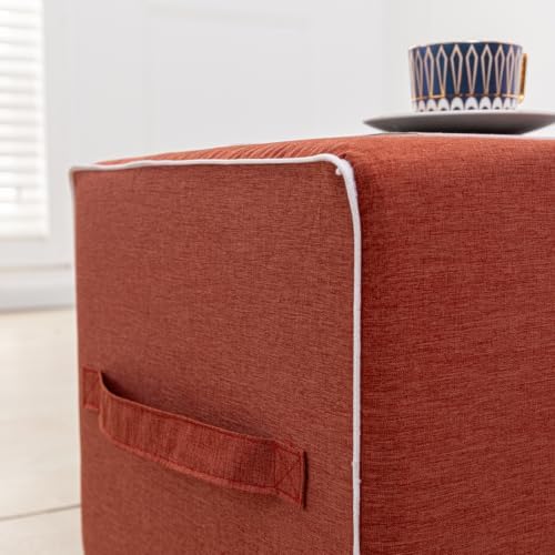 Patio Outdoor Ottoman & Footrest Pouf – All-in-One Foam-Filled Design, - Image 4