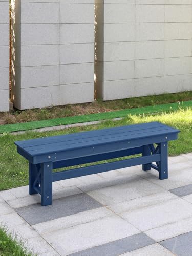HDPE Outdoor Bench, Poly Lumber Adirondack Benches, All Weather HDPE Garden - Image 4