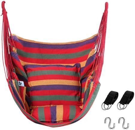 Goutime Hammock Chair, Boho Hanging Rope Ceiling Swing, Macrame Hanging by Goutime