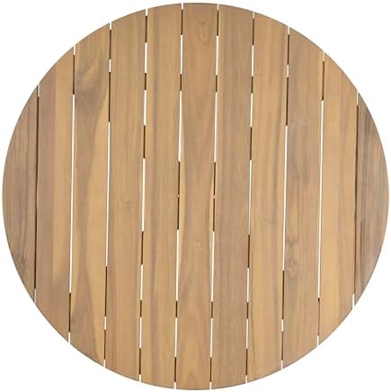 Merax Outdoor Acacia Wood Round Coffee Table - Image 4