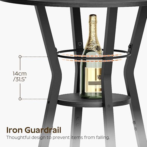 YATINEY Bar Table, 2-Tier Round High Top Table, Pub Table, Home Bar Counter - Image 6
