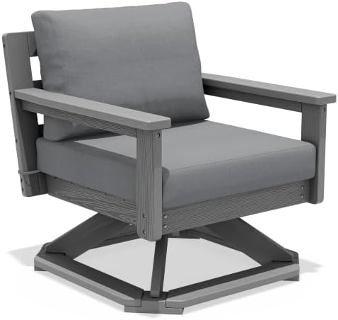 SERWALL Outdoor Swivel Chair, Oversized Patio Sofa Chair by SERWALL
