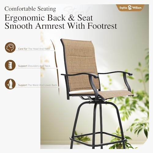Sophia & William 7-Piece Bar Height Outdoor Table and Chairs - Image 6