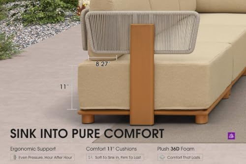 PURPLE LEAF Patio Furniture Set Modular U-Shaped 8 PCS Sectional Sofa - Image 2