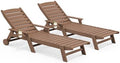 SERWALL HDPE Outdoor Chaise Lounge Set of 2 by SERWALL