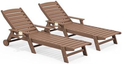 SERWALL HDPE Outdoor Chaise Lounge Set of 2 by SERWALL
