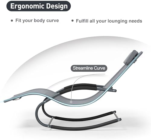 Outdoor Lounge Chair with Pillow, Pool Lounger - Image 4