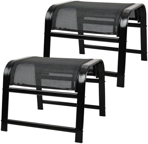 Outdoor Ottoman Footrest Stool 2 Set Portable Iron Footstools by Deguifei