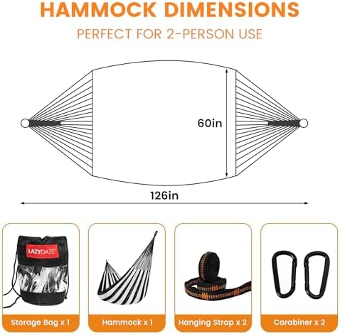 Lazy Daze XL Handwoven Mayan Hammock, 10.5FT Double Camping Hammocks - Image 6