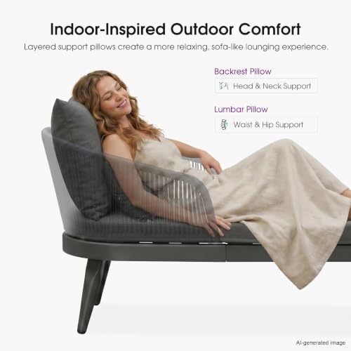 PURPLE LEAF Outdoor Chaise Lounge Chairs 4 Pieces - Image 4