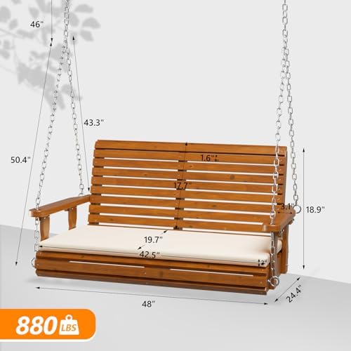 VINGLI 4 FT Heavy Duty Porch Swing - Image 5