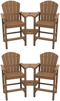 SERWALL Tall Adirondack Chairs Set of 4, HDPE Bar Height Outdoor Chairs by SERWALL