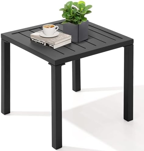 Aluminum Outdoor Side Table, Pool Lounge Chair Side Table, Weather Resistant by CrestliveProducts