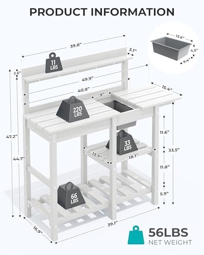 SERWALL Outdoor Potting Bench Set of 2 - Image 3