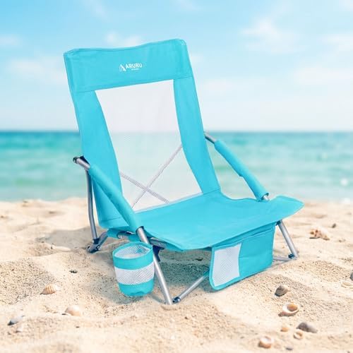 Low Folding Beach Chairs for Adults, Portable Lightweight Sling Beach Camping - Image 2