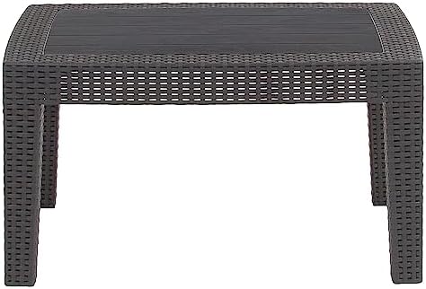 Flash Furniture Seneca Dark Gray Faux Rattan Coffee Table - Image 6