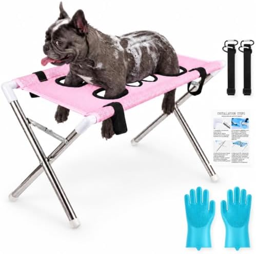 LUMIXA Dog Grooming Hammock Stand, Foldable Pet Bath Hammock by Unknown