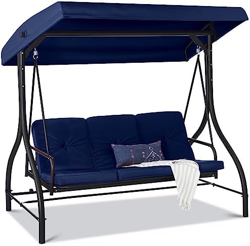 Best Choice Products 3-Seat Outdoor Large Converting Canopy Swing Glider by BestChoiceProducts