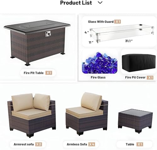 8 Piece Wicker Patio Furniture Set - Image 6