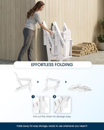 MUCHENGHY Folding Adirondack Chairs Set of 2, HDPE Patio Chair - Image 6