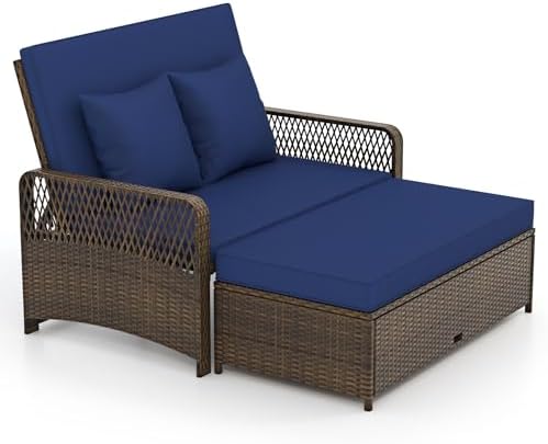 Tangkula Patio Rattan Daybed by TANGKULA