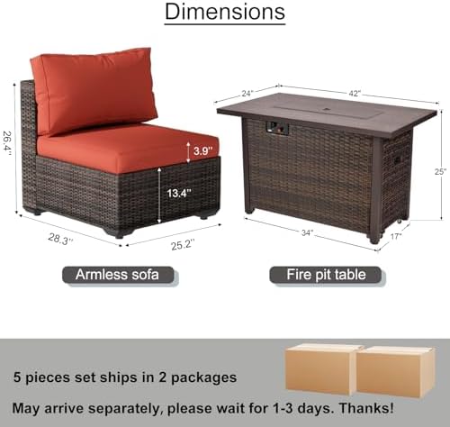 5 Pieces Patio Furniture Set - Image 3