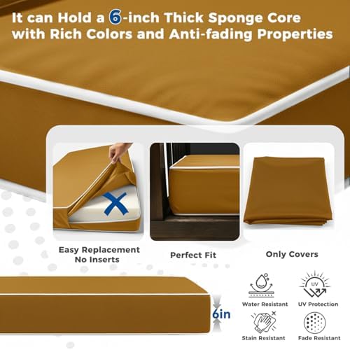 Outdoor Twin Porch Mattress Cover Waterproof, 6inch Outdoor Mattress Cover - Image 5