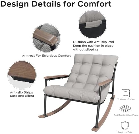 Outdoor Papasan Rocking Chair, All-Weather Rocking Chair - Image 4