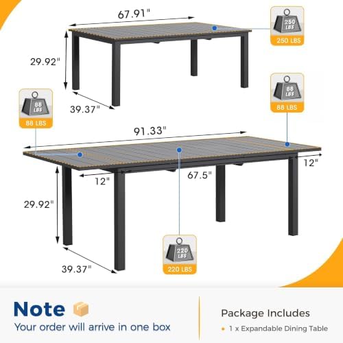 RoyalCraft Aluminum Outdoor Patio Table and Chairs Set - Image 6