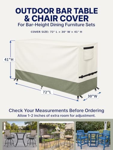 Bitubi Outdoor Bar Height Dining Set Cover - Image 2
