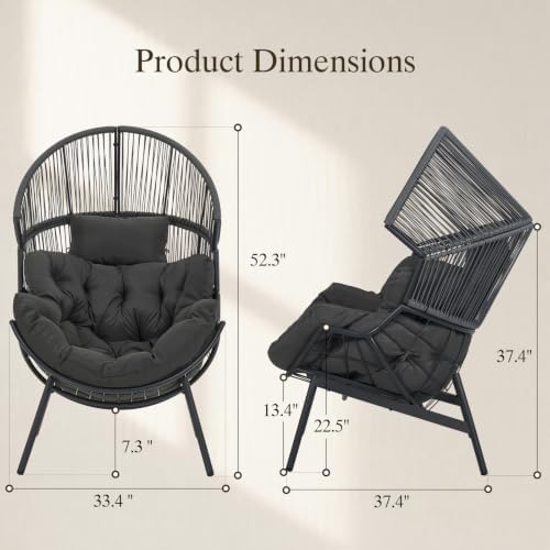Wicker Egg Chair, PE Rattan Patio Chair - Image 2