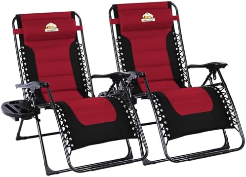 Oversized Zero Gravity Chairs Set of 2, 400-lb Capacity Recliner by ColegenceOutdoor
