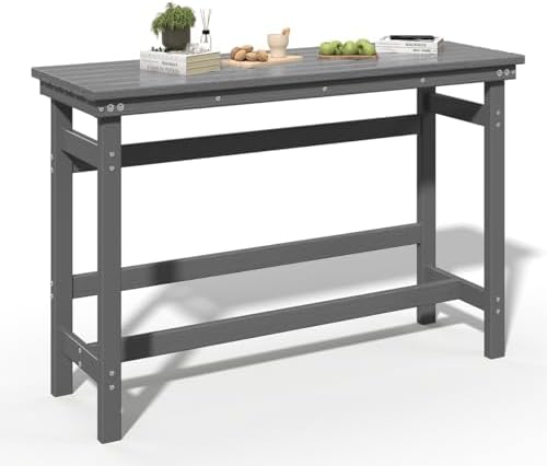 Sundale Outdoor Patio Bar Table, 41” Height Adirondack Rectangle Bar Table by SundaleOutdoor