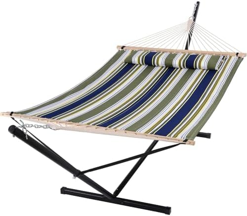 SUNCREAT Double Hammock, Extra Large Quilted Fabric Swing by SUNCREAT