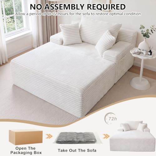 49.2" Oversized Chaise Lounge Chair, Deep Seat Upholstered Cozy Cloud Couch - Image 5