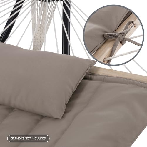 Hammocks 2 Person Hammock with Hardwood Spreader Bar, Double Rope Hammock with - Image 6