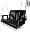 Fortune Candy Wooden Porch Swing, Iron Black, 4 FT Extra Large by FortuneCandy